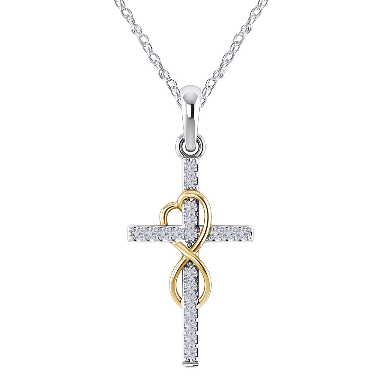 Diamond Eight Alloy Cross Pendant