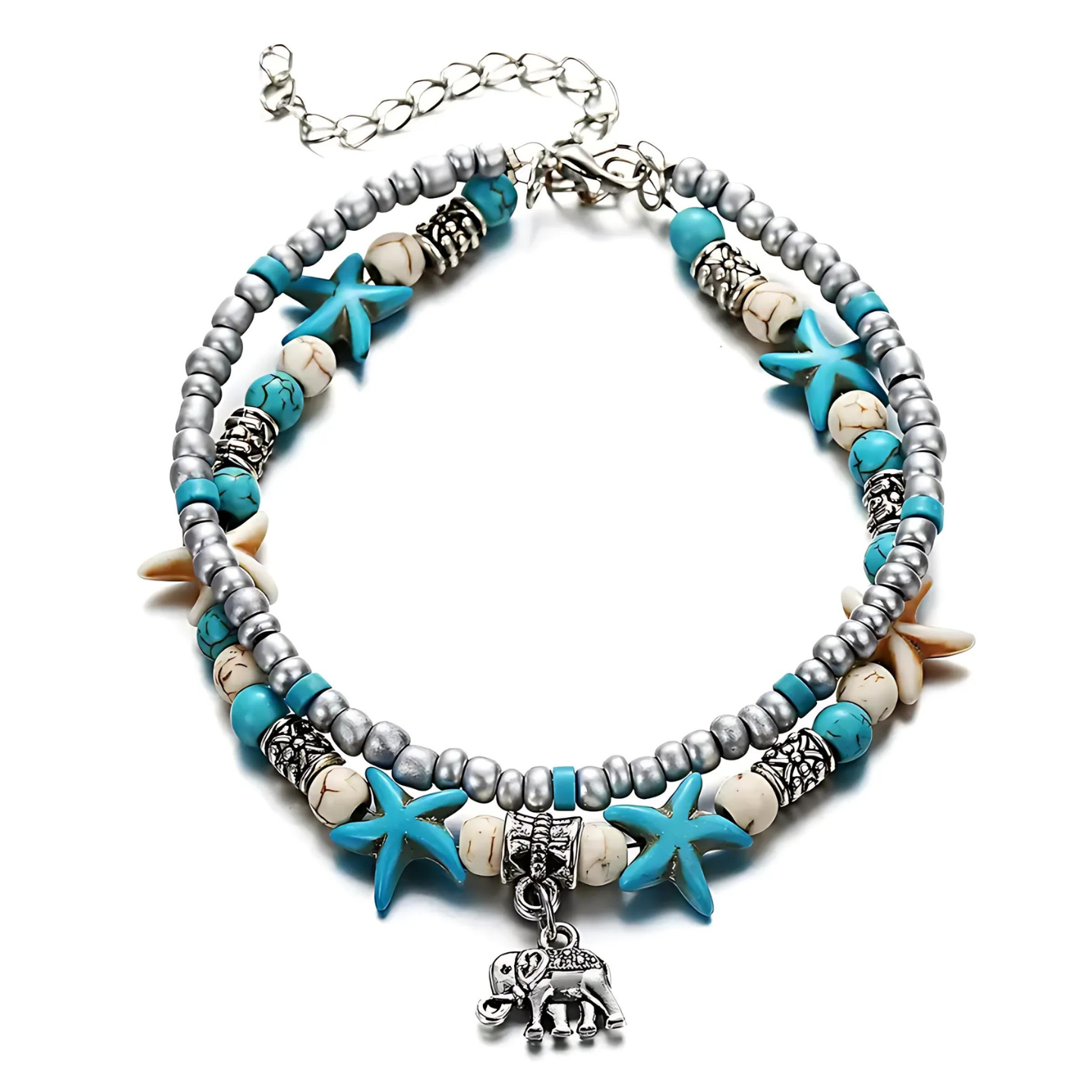 Sea Star Bead Double Ankle Bracelet
