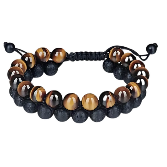 Tiger's Eye Lava Stone Bracelet
