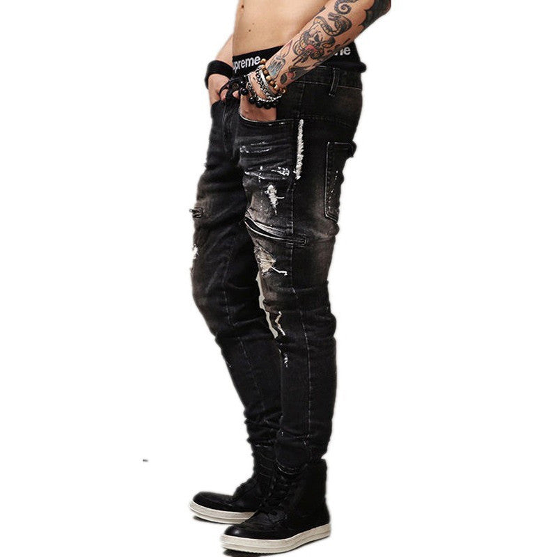 Ripped Biker Jeans