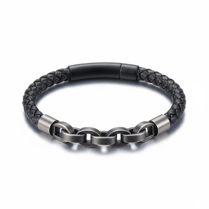 Norge Begir Chain and Leather Bracelet