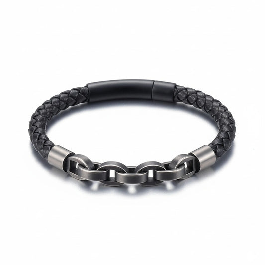 Norge Begir Chain and Leather Bracelet