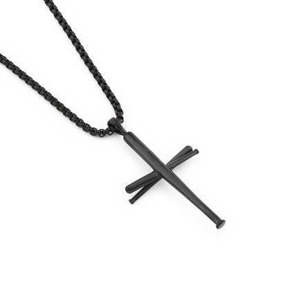 Baseball Bat Cross Necklace