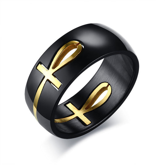 Egyptian Cross Stainless Steel Ring