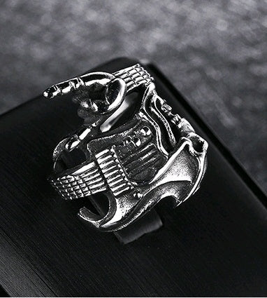 Hip Hop Skull Guitar Ring