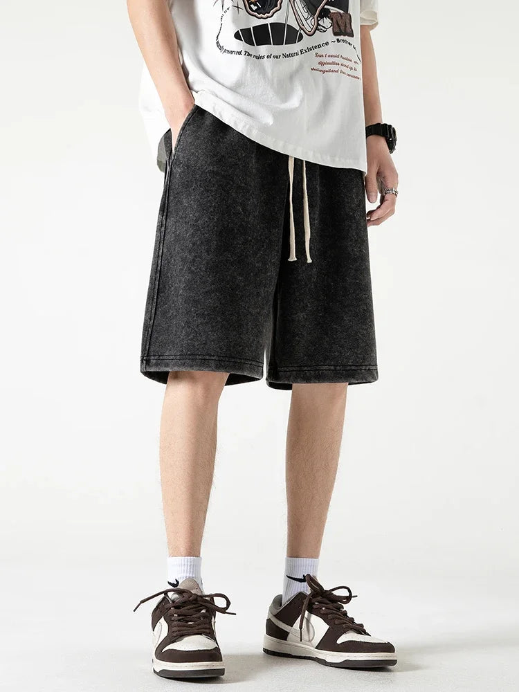 Loose Distressed Mens Washed Summer Shorts