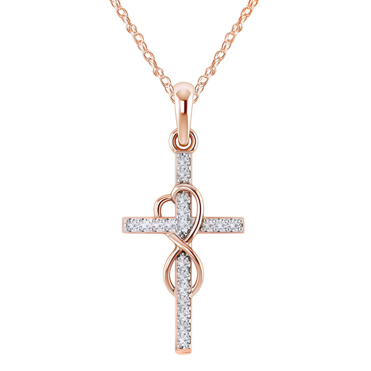 Diamond Eight Alloy Cross Pendant