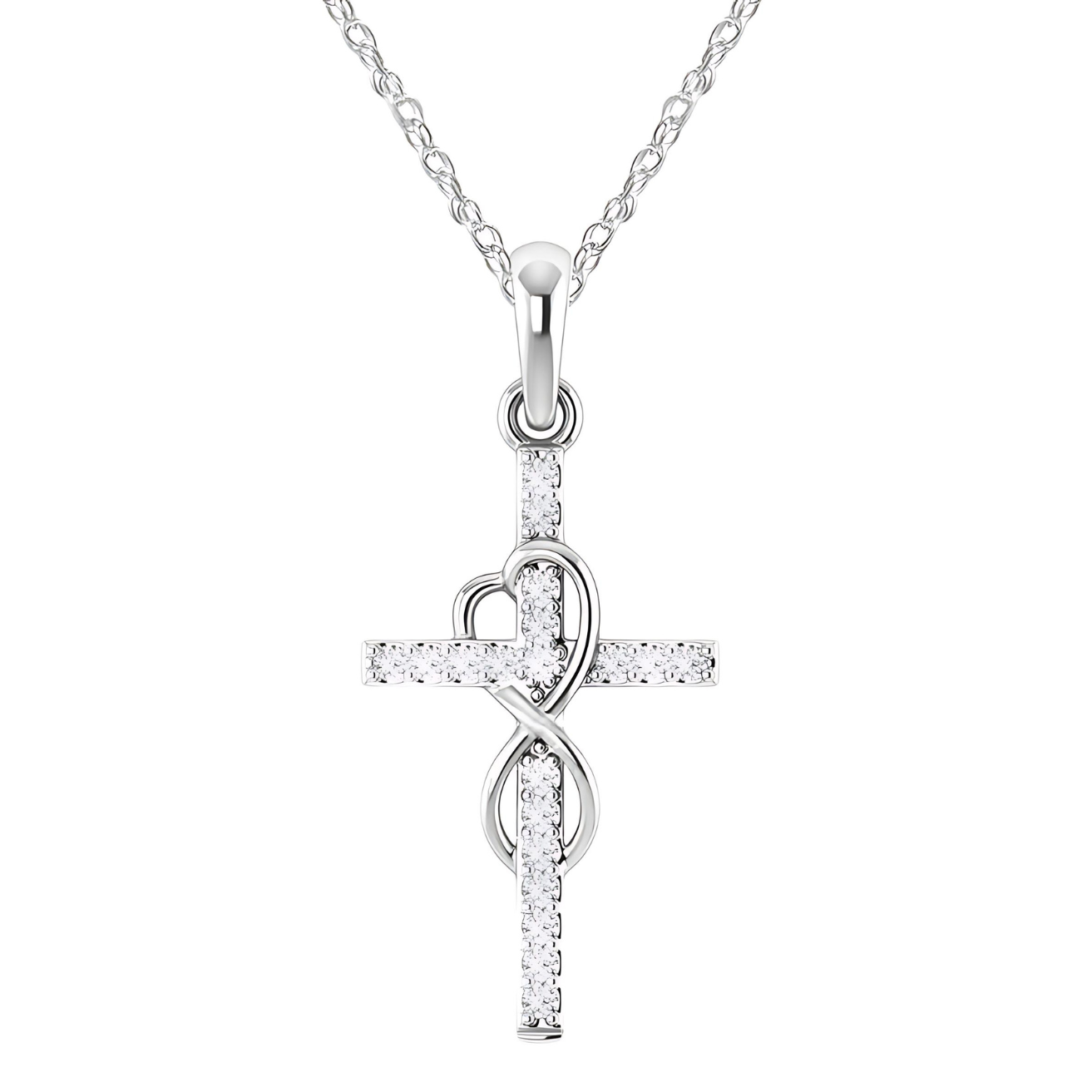 Diamond Eight Alloy Cross Pendant