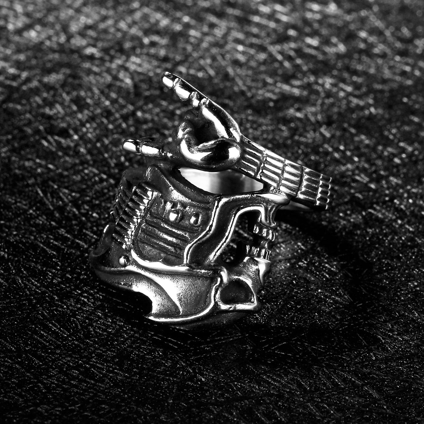 Hip Hop Skull Guitar Ring