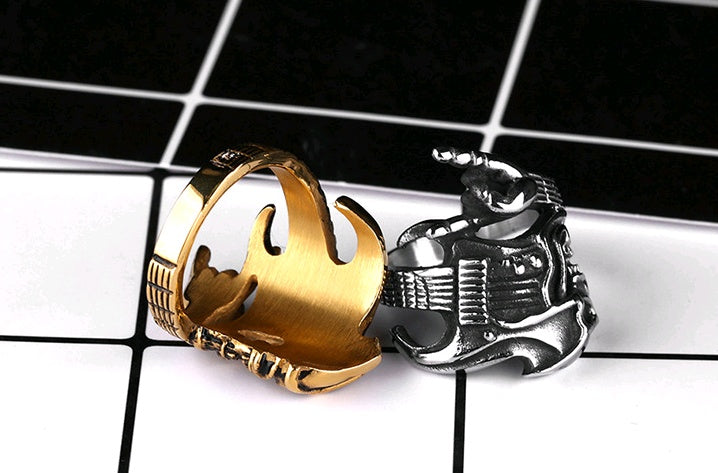 Hip Hop Skull Guitar Ring