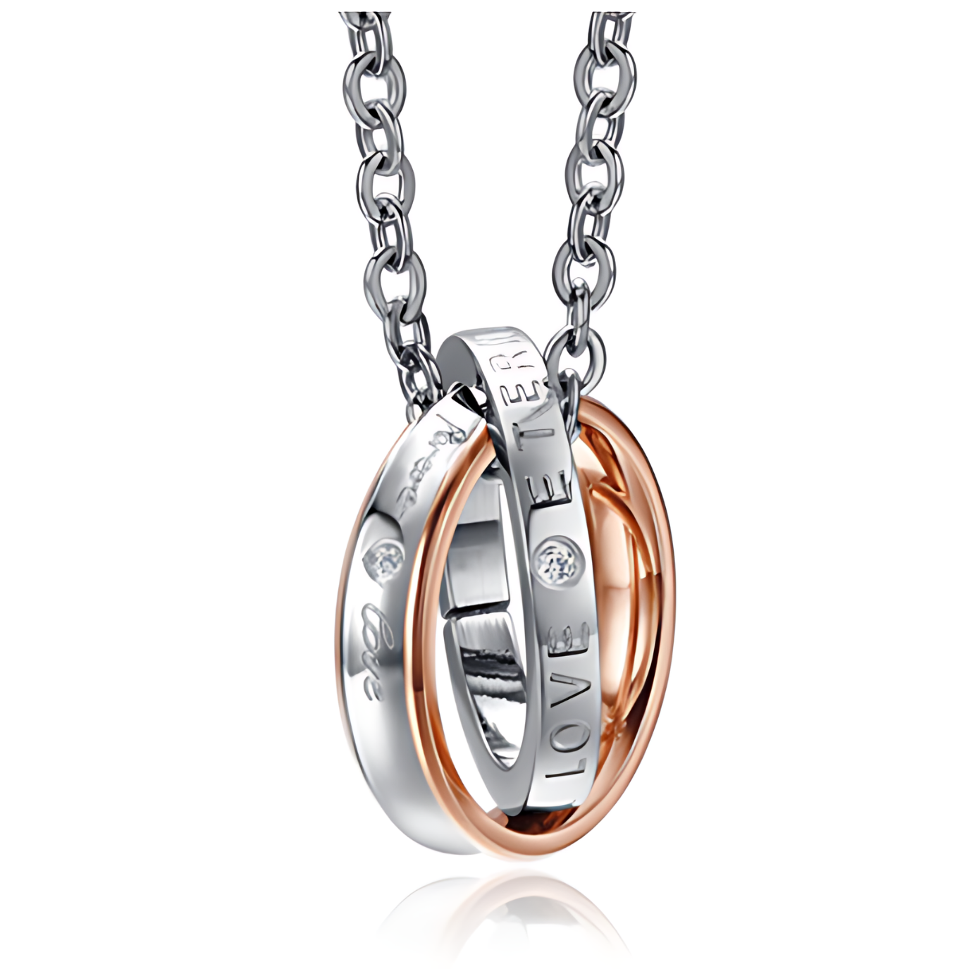 Double Ring Love Eternal Pendant