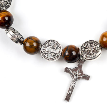 Zinc Alloy Jesus Cross Rosary Bracelet