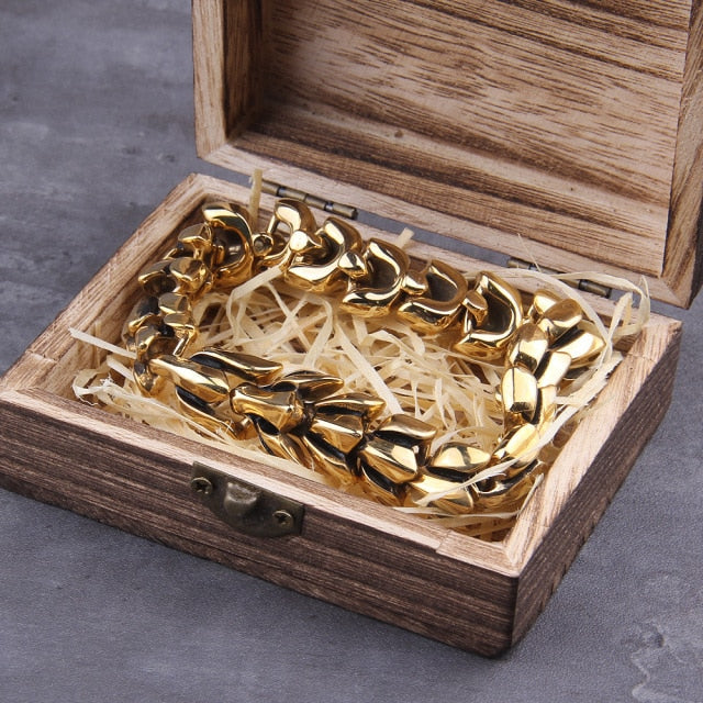 Viking Punk Bracelet in Mix Gold