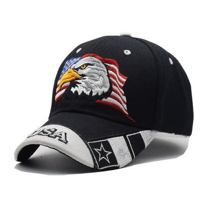 USA Eagle Baseball Cap - All Black