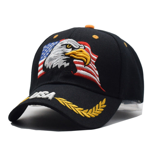 USA Eagle Baseball Cap - Camo Green