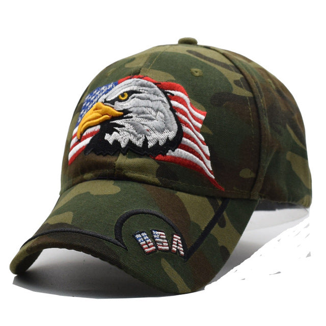 USA Eagle Baseball Cap - Camo Green