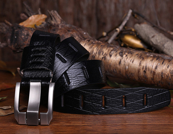 Designer 100% Luxury Leather Belts - Black
