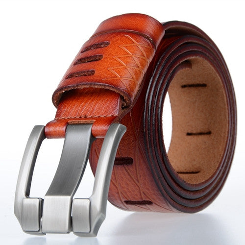 Designer 100% Luxury Leather Belt - Red