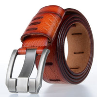 Thumbnail for Designer 100% Luxury Leather Belt - Red