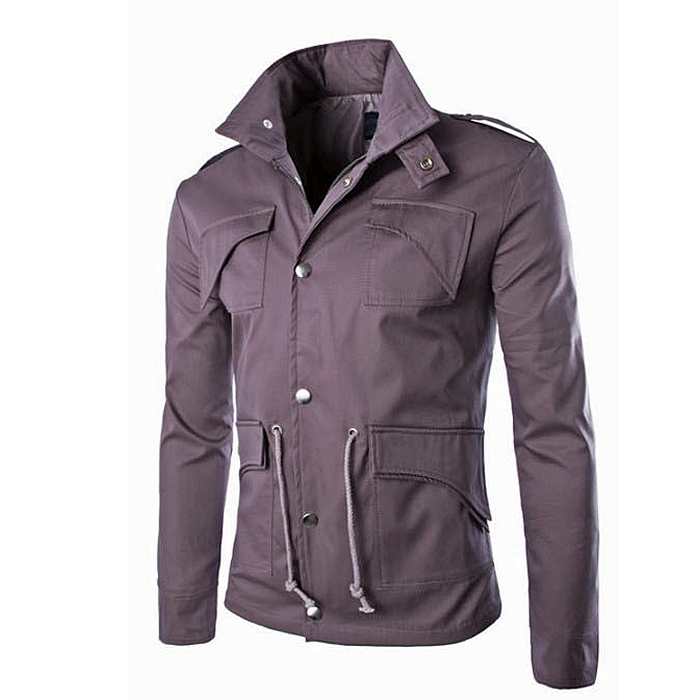 Mens slim fit military jacket best sale